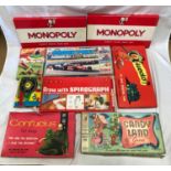 Collection of board games. Two Monopoly, Cluedo, Spirograph, Waddingtons Grand Prix, Chad Valley