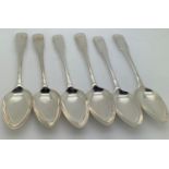 Six hallmarked silver dessert spoons William Marshall Edinburgh 1816. 189gms.Condition ReportGood