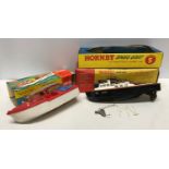 Hornby speed boat model 5 key wind, boxed and a boxed Guiterman battery speed boat, playworn.