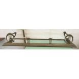 A large brass fire fender with decorative rail. 134 w x 37 d x 24cms h.Condition ReportUnpolished,