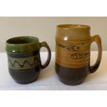 Two Pat Groom Winchcombe Pottery mugs. 15cms and 11.5cms h.Condition ReportGood condition.