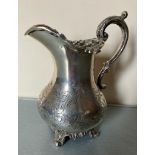 Victorian silver cream jug by John & Geo. Angell 1846 16.5 cm high 249 gms.Condition ReportGood used