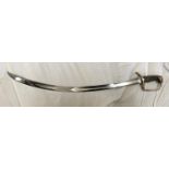 A light cavalry sword circa 1800 with brass lions head handle. Blade length approx. 76cms, overall