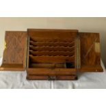 A 19thC walnut stationary box. 31cms l x 27cms h x 17.5cms w.Condition ReportMissing escutcheon. Key