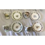 Royal Doulton "Brambly Hedge" Four Seasons cup and saucer set. Cups 7.5cm h, saucers 14cms d.