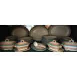 A large quantity of Royal Worcester vitreous dinner service, including 2 lidded tureens, 2 lidded on