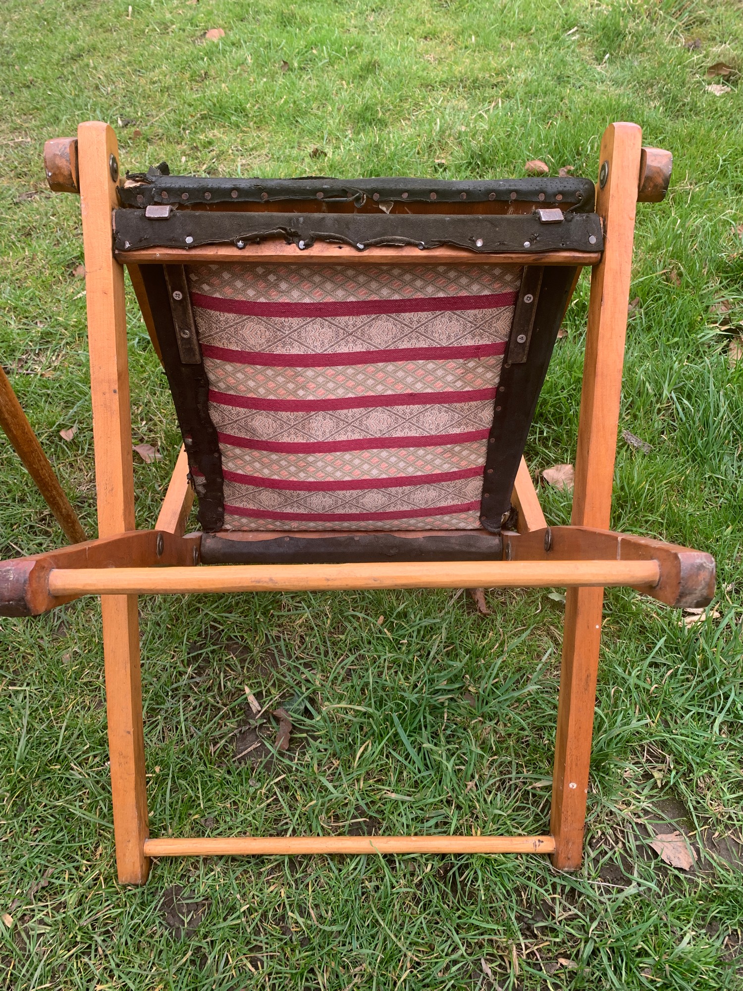 A beechwood framed folding chair and a teak side table with undershelf. Chair height to seat - Image 2 of 2