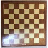 A 20thC Jacques of London wooden chess board 46 x 46cms.Condition ReportGood condition.