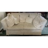 Two good quality Knoll white sofas. 203 w x 99 h x 97cms d.Condition ReportSome marks to fabric in