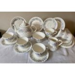 A six piece Wedgwood "Angela" tea set comprising teapot, sugar bowl, milk jug, 6 cups, 6 saucers