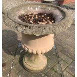 Four reconstituted stone garden urns. 58cns h x 50cms d.Condition ReportThe odd small chip but