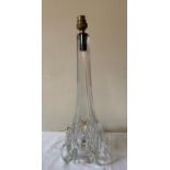 A heavy Murano clear glass table lamp. 45cms h including light fitting.Condition ReportGood