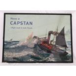 A framed advertising coloured print. 'Have a Capstan' in a Wills product frame. Print size 48 h x