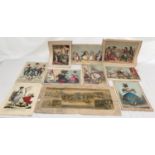 A collection of 10 assorted early 19thC coloured prints, some published by J Mclean Haymarket to