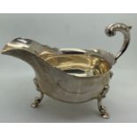 Silver sauceboat, London 1934 with Jubilee Mark, Maker CH & Co. 253gms weight.