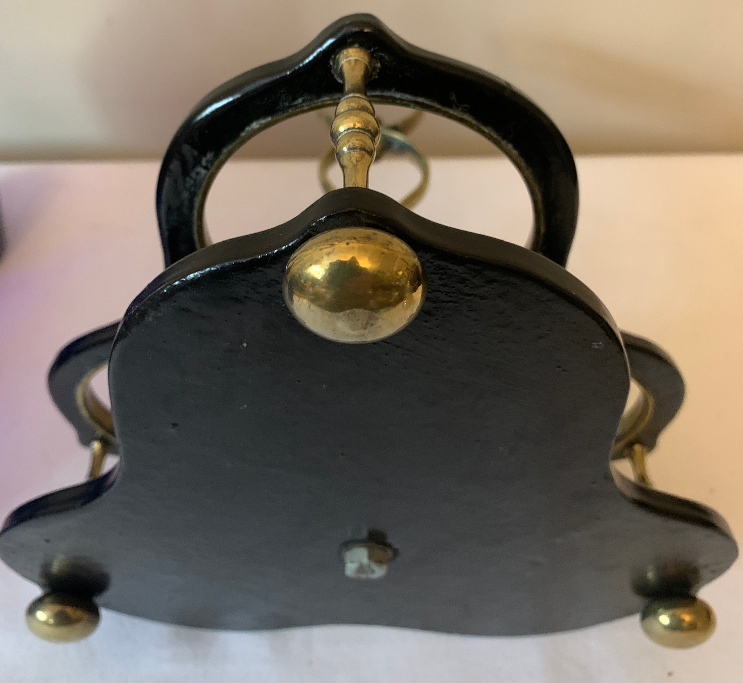 Three early 19thC Bristol Blue bottle decanters on paper mache and brass stand. Comprises of - Image 5 of 8