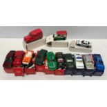 A collection of ten Corgi boxed diecast model cars, 2 Matchbox commercial vehicles and one