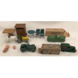 Triang Minic tinplate clockwork Ford light van with box and key and TP Series Midget Sports Car with