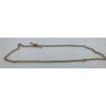 A 9ct yellow gold chain necklace. 54cms l. 21gms.Condition ReportGood condition.