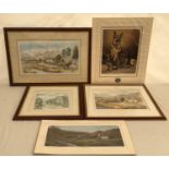 A collection of 5 signed prints to include 3 prints of "Yew Tree Farm Coniston" by various artists