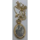 A 9ct gold locket on 9ct gold chain, 76cms l. 7.4gms total.Condition ReportSome slight dents to