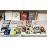 A box containing a Royal Wedding stamp collection and Coronation stamps.Condition ReportGood.