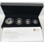 Royal Mint The 2008 UK Britannia Four Coin Silver Proof set, cased.Condition ReportMint, cased.