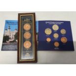 Royal Mint UK uncirculated coin set 1982 and a small framed Heritage Mint Royal Britain House of