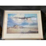 "Last Flight Home" limited edition print 654/850 by Robert Taylor signed by the pilots: Leonard