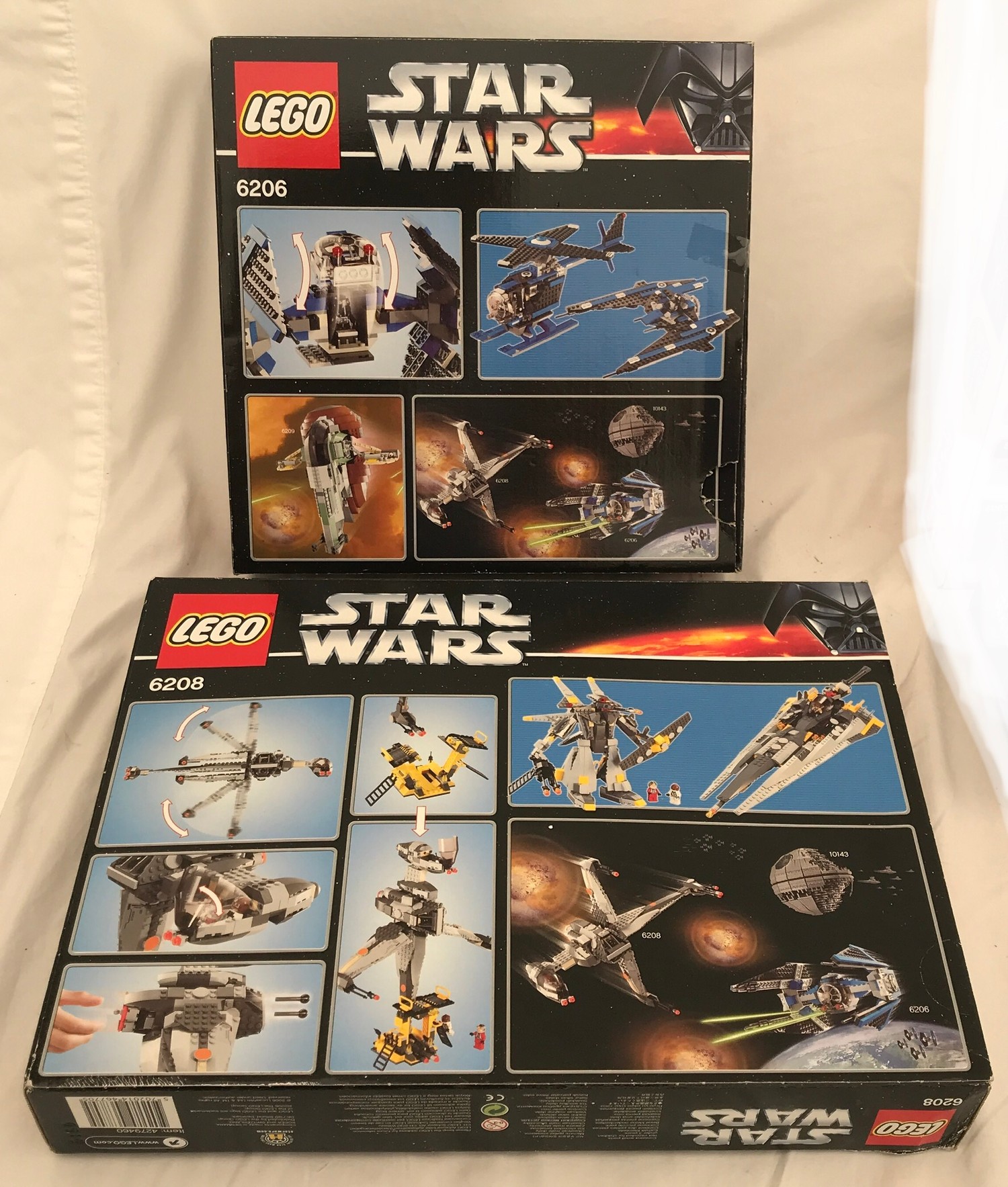 A collection of Lego Star Wars. Set number 6206 TIE Interceptor and 6208 B-Wing Fighter with boxes. - Bild 2 aus 4