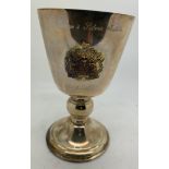 A silver commemorative goblet for the Queens silver jubilee 1952-77. Sheffield 1977. Maker ATC.