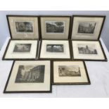 A selection of 8 framed prints of Scarborough, Pickering, Radcliff Observatory and Infirmary,