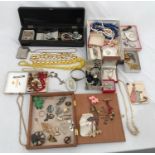 A quantity of costume jewellery to include necklaces, pendants, brooches, rings etc.Condition