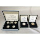 A collection of Royal Mint coins to include 1994-1997 silver proof piedfort one pound collection , a