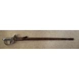 A George V Royal Engineers sword with detached leather piece. 100cms long.Condition ReportPlate wear