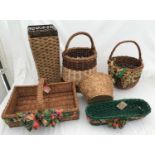 A selection of wicker baskets including a cutlery basket, french bread basket and others.Condition
