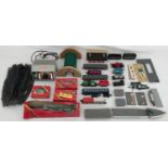 Hornby gauge trainset and accessories including Flying Scotsman class A3, various goods wagon and