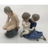 Two Danish figurines. One Royal Copenhagen nude female 4027 14cms h and a B&G girl with small