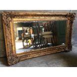 A large gilt framed bevel edged over mantle mirror. Frame 154 x 93 cms.Condition ReportGood