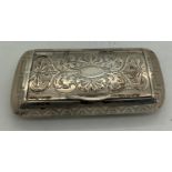 A Georgian silver snuff box, London 1805, maker Abstinado King. 45gms. 7.5cms l x 3.5cms w x 1.3cms