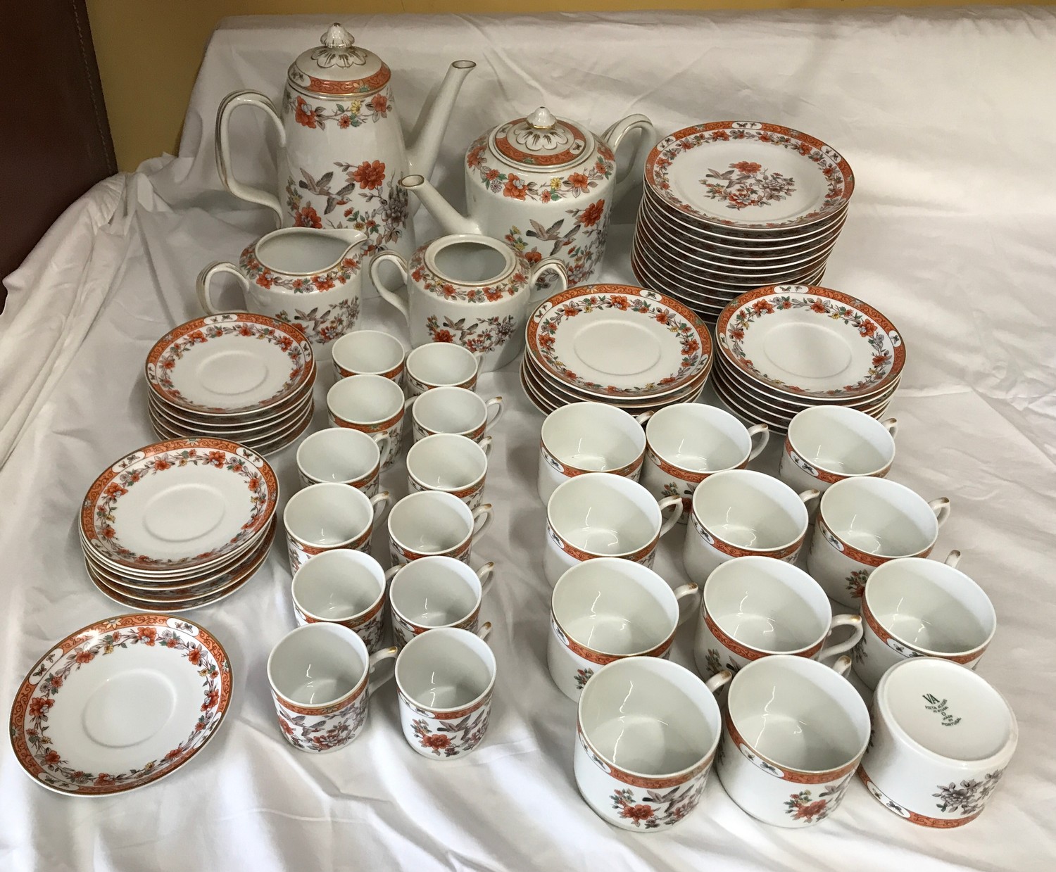 Vista Alegre Portugal, tea and coffee service 63 pieces to include tea and coffee pot, milk jug,