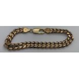A 9ct yellow gold chain bracelet. 18.5 l. 22gms.Condition ReportGood condition.
