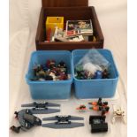 A selection of Lego to include a Lego Castle with instructions loose in a wooden box and other loose