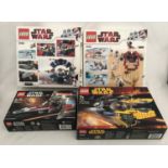 Lego Star Wars to include model numbers 8086, 8092, 6205 V Wing Fighter and 7256 Jedi Starfighter