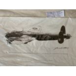 A signed print by Frank Wootton of "Guy Gibson 617 Squadron Lancaster". 26cms x 42cms.