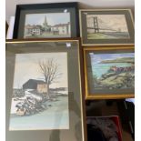 Four Jane Pearson prints "Robin Hood's Bay", "Winter in Cotterdale", Hessle and "The Humber