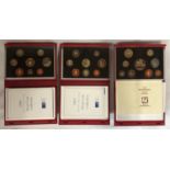 Three boxed Royal Mint Proof coin collections to include 1994,1995 and a 1996 Deluxe proof set for