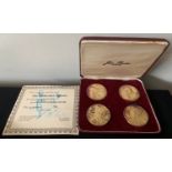 Boxed set of 'The Churchill Medals' 24ct gold on sterling silver by John Pinches.Condition