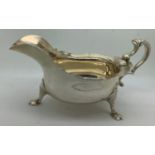 Silver sauceboat, London 1927. Maker CS Harris & Sons Ltd. 248gms.