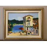 CECIL ROCHFORT D'OYLY JOHN (1906-1993) , a vibrant painting of a Mediterranean scene. 29 x 39cms.